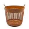 ตะกร้าผ้า พลาสติกทรงสูงมีที่จับ สีน้ำตาล ขนาด 41.3 x 52.3 x 72 cm