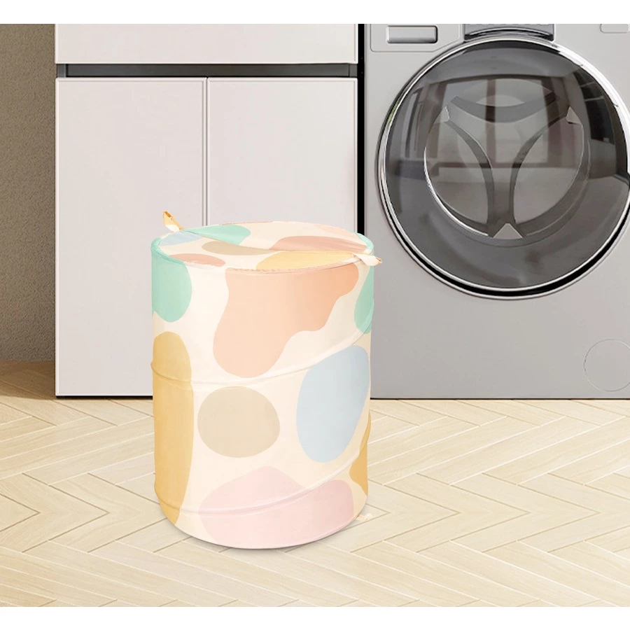 ตะกร้าผ้าโพลีเอสเตอร์ลายมินิมอล