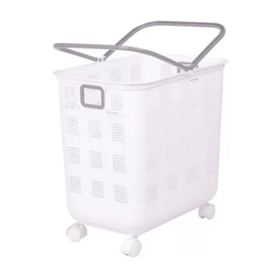 ตะกร้าผ้าใส่ของพร้อมหูหิ้วมีล้อเลื่อน ขนาด 45x29.5x40.5cm.